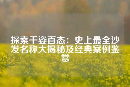 探索千姿百态:史上最全沙发名称大揭秘及经典案例鉴赏