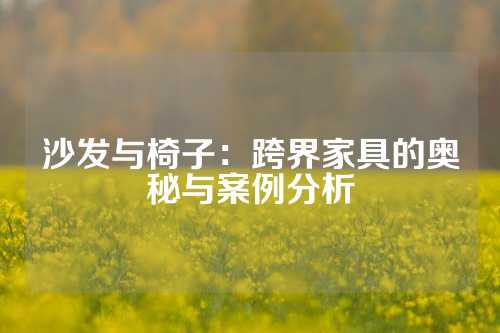 沙发与椅子：跨界家具的奥秘与案例分析