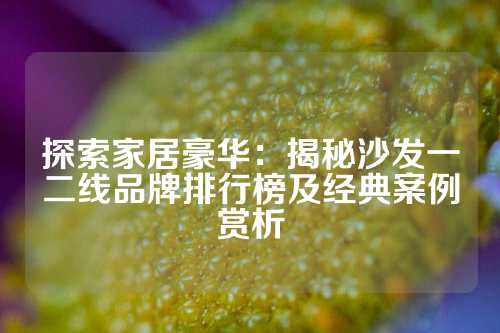 探索家居豪华：揭秘沙发一二线品牌排行榜及经典案例赏析