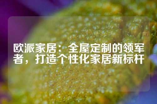 欧派家居：全屋定制的领军者，打造个性化家居新标杆