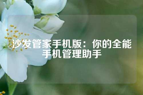 沙发管家手机版：你的全能手机管理助手