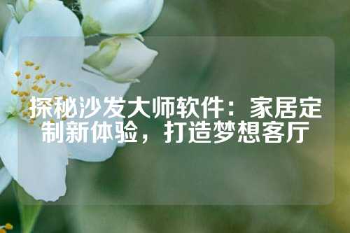 探秘沙发大师软件：家居定制新体验，打造梦想客厅
