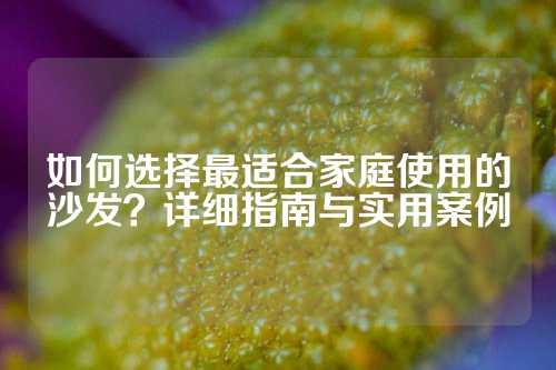 如何选择最适合家庭使用的沙发？详细指南与实用案例