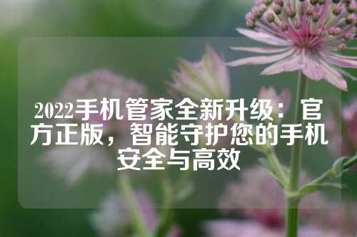 2022手机管家全新升级：官方正版，智能守护您的手机安全与高效