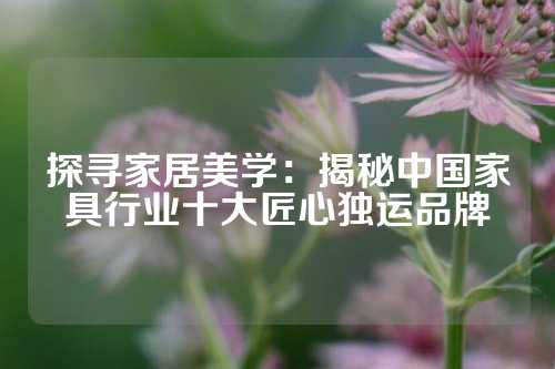探寻家居美学：揭秘中国家具行业十大匠心独运品牌