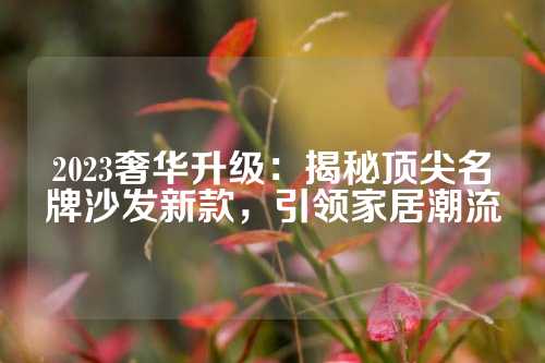 2023奢华升级：揭秘顶尖名牌沙发新款，引领家居潮流