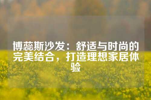 博蕊斯沙发：舒适与时尚的完美结合，打造理想家居体验