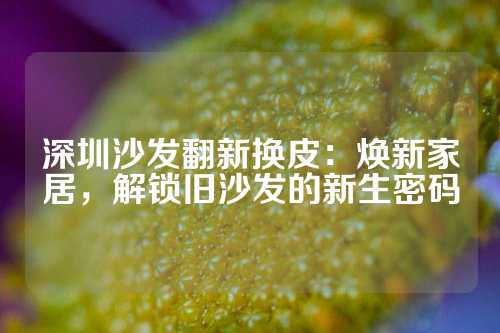 深圳沙发翻新换皮：焕新家居，解锁旧沙发的新生密码