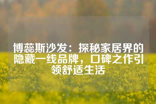博蕊斯沙发：探秘家居界的隐藏一线品牌，口碑之作引领舒适生活
