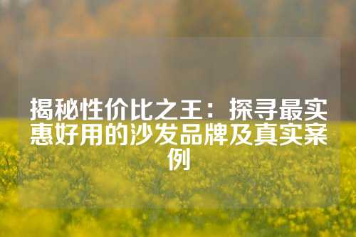 揭秘性价比之王：探寻最实惠好用的沙发品牌及真实案例