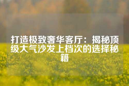 打造极致奢华客厅：揭秘顶级大气沙发上档次的选择秘籍
