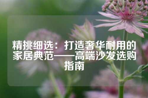精挑细选：打造奢华耐用的家居典范——高端沙发选购指南