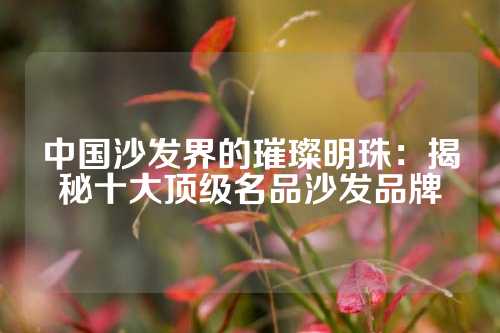 中国沙发界的璀璨明珠：揭秘十大顶级名品沙发品牌