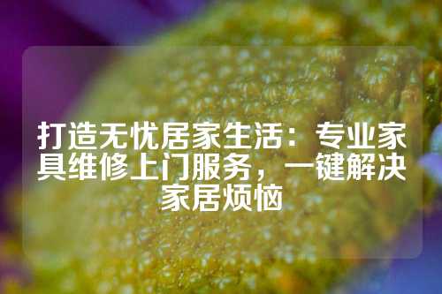 打造无忧居家生活：专业家具维修上门服务，一键解决家居烦恼