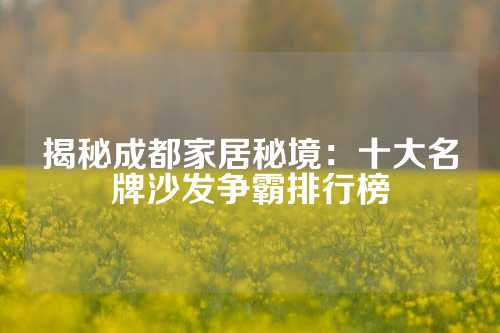 揭秘成都家居秘境：十大名牌沙发争霸排行榜