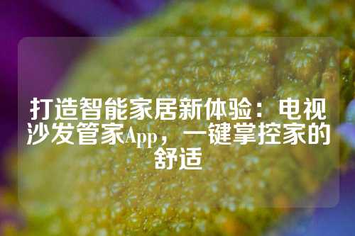 打造智能家居新体验:电视沙发管家App,一键掌控家的舒适