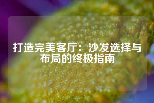 打造完美客厅：沙发选择与布局的终极指南
