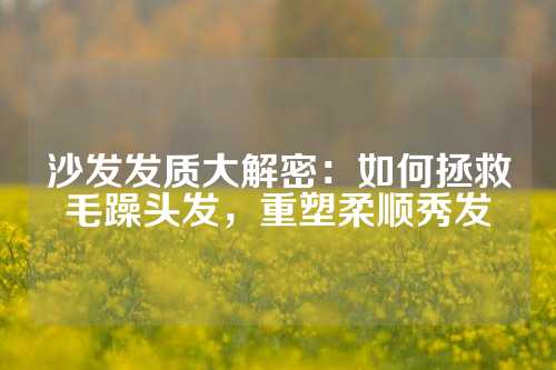 沙发发质大解密：如何拯救毛躁头发，重塑柔顺秀发
