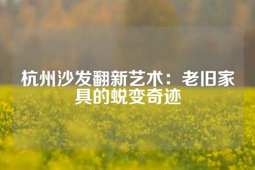 杭州沙发翻新艺术：老旧家具的蜕变奇迹
