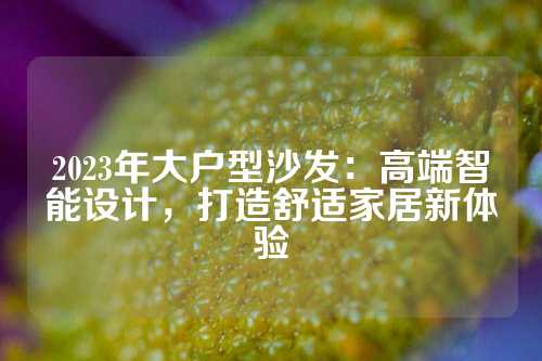 2023年大户型沙发：高端智能设计，打造舒适家居新体验