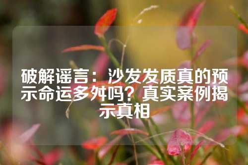 破解谣言：沙发发质真的预示命运多舛吗？真实案例揭示真相