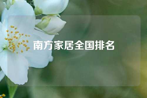 南方家居全国排名
