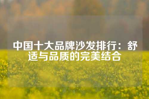中国十大品牌沙发排行：舒适与品质的完美结合