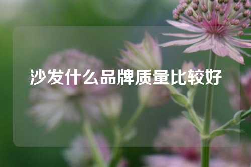 沙发什么品牌质量比较好