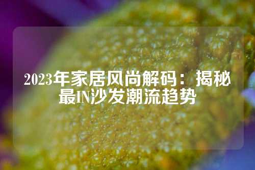 2023年家居风尚解码：揭秘最IN沙发潮流趋势