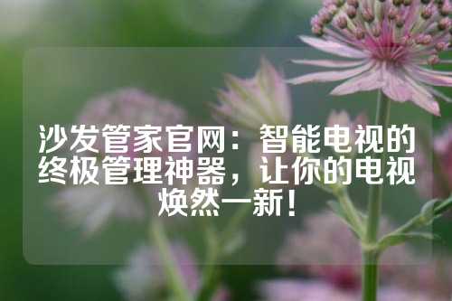 沙发管家官网：智能电视的终极管理神器，让你的电视焕然一新！