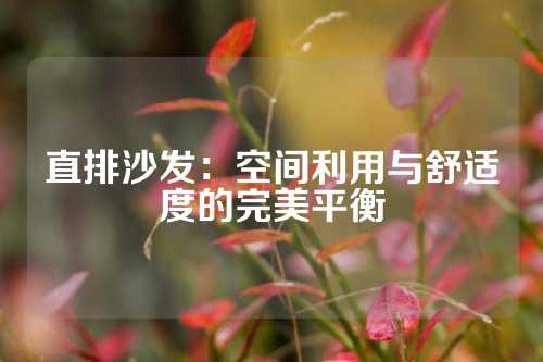 直排沙发：空间利用与舒适度的完美平衡